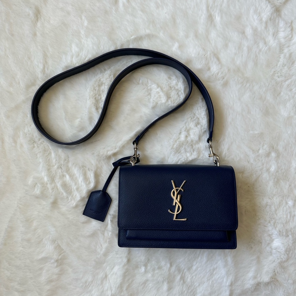 Saint Laurent Sunset Satchel Leather Bag